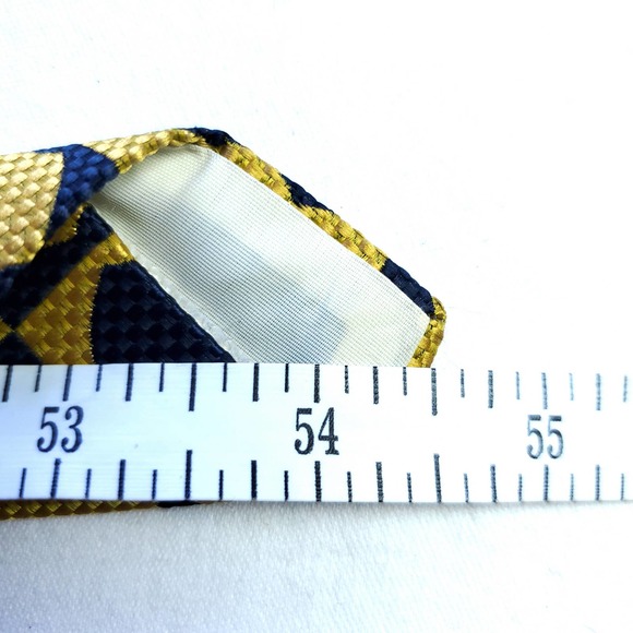 Vintage | Mod Pattern Tie Blue & Yellow - Picture 5 of 6